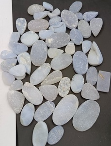 Lote de Cabujones de Ágata Druzy Azul Natural al por Mayor, Piedras Sueltas Brillantes con Corte Ovalado y Efecto de Color para Fabricación de Joyas - Product Image 5