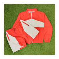 Conjunto Deportivo Corto de Invierno para Hombre, Estilo Retro, Casual, de Alta Calidad, con Chaqueta con Cierre y Bolsillos y Pantalones Cortos