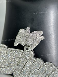 Colgante de Moissanita Hiphop de Plata 925 con Baño de Rodio, Charm de Letra, Unisex, Regalo para Fiestas, Colgantes Temáticos, Estilo Microincrustado - Product Image 2