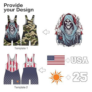 Trajes de Lucha Personalizados Patriot USA, Trajes Deportivos y Monos Activos con Tu Logotipo y Texto para Equipos de Lucha - Product Image 2