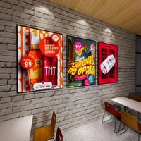 Boîte à lumière LED ultra-mince personnalisée en aluminium pour affiches de films, panneau de menu LED ultra-plat pour publicité commerciale, enseigne murale