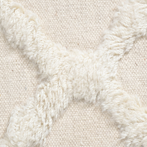 พรมปูพื้น DECORDEC รุ่น Custom Ivory Wool High Low Textured Trellis ลายเพชรนูน  พร้อมพู่กันกันลื่นและเป็นมิตรกับสิ่งแวดล้อม - Product Image 3