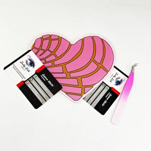 Dernier modèle professionnel de support pour extensions de cils en acrylique rose en forme de cœur, personnalisable, durable, avec support magnétique pour pinces à cils - Product Image 6