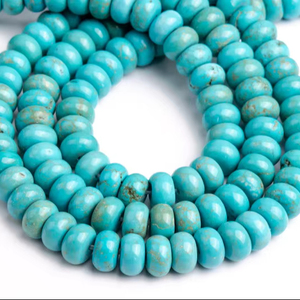 Perles rondes en pierre précieuse turquoise bleue, pour la fabrication de bijoux, bracelets, colliers, fournitures artisanales DIY - Product Image 1