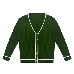 <b>Men's</b> Dark Green <b>Cable</b> <b>Knit</b> Pullover <b>Sweater</b> Long Sleeve Regular Fit Autumn Wear - Product Image 3