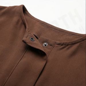 Túnicas Islámicas Musulmanas Hechas a Medida, Abaya con Color Personalizado, para Adultos, de Poliéster Sedoso, Cuello en V, Largo hasta el Tobillo, Ligeras y Modestas - Product Image 4