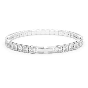 Princess Cut Diamond Tennis <b>Bracelet</b> 925 <b>Silver</b> Channel Setting Classic Style Unisex Everyday Wear - Product Image 1