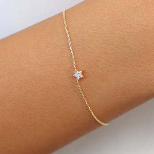 Beautiful Indian Rajasthani Style 925 Sterling Silver Gold Plated Designer Star <b>Charm</b> Bracelet With Moissanite Work Jewellery - Product Image 4