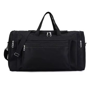 <b>Black</b> 600D Duffel <b>Bag</b> 50-70L with <b>Top</b> <b>Handles</b> and Zippered Pockets - Product Image 1