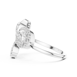Ensemble de bagues en diamant de culture CELESTIAL RIBBON, taille diamant, or blanc 18 carats plaqué rhodium, pour fiançailles, mariage, Saint-Valentin, usage quotidien - Product Image 4