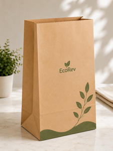 Bolsa de papel kraft impresa personalizada con ventana para envasado de alimentos, reciclable, autoformable, de forma rectangular, con impresión a cuatro colores. - Product Image 3