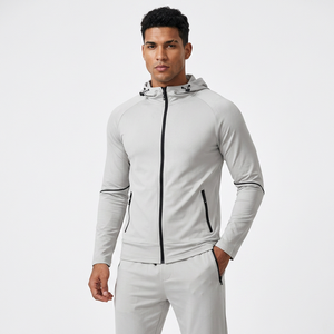 Conjunto Deportivo Gris para Hombre con Sudadera con Capucha y Cremallera Completa, Bolsillos Laterales y Pantalones a Juego, Ropa Deportiva Informal, Transpirable y Ligera para Invierno - Product Image 4