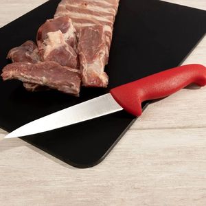 Couteaux à désosser la viande à manche rouge avec lame pointue argentée, poignée ergonomique avec protège-doigts pour boucher, désossage, découpe et préparation alimentaire - Product Image 6