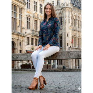 เสื้อเชิ้ตลายดอกไม้สไตล์เกาหลีสำหรับผู้หญิง สาวๆ เสื้อผ้าแฟชั่นสำหรับการส่งออกและการค้า - Product Image 1