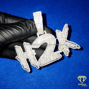 Hip Hop " G7 " Pendant <b>Necklace</b> Personalized Bling Moissanite Diamond Letter Chain Luxury Jewelry Gift - Product Image 3