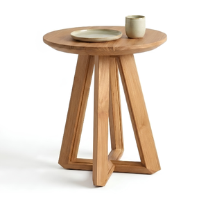 Table à manger ronde en teck de haute qualité, écologique, durable, pour restaurants, hôtels, adaptée à une large gamme de besoins - Product Image 1