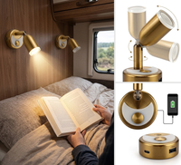 Lampe de lecture LED 12V pour camping-car avec double port de charge USB intégré, lampe de chevet pour camping-car, caravane
