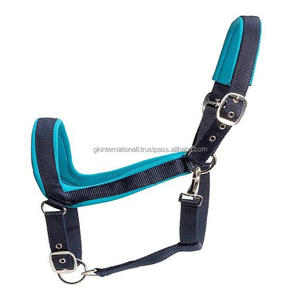 Halter en nylon noir rembourré doux et très confortable dans toutes les tailles et couleurs personnalisées avec matériel antirouille en acier inoxydable - Product Image 1