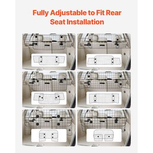 Barrera ajustable para perros de 35.4 a 60.6 pulgadas, de malla de alambre resistente, para maletero y área de carga, ajuste universal, cubierta para mascotas en el asiento trasero - Product Image 3