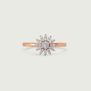 Anillo de Plata de Ley S925 con Moissanita Floral, Chapado en Oro Rosa, Engaste Pavé, Anillo de Compromiso/Boda - Product Image 2