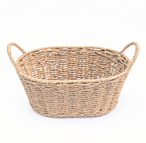 Oval Woven Straw <b>Basket</b> with Handle – Minimalist & Elegant Nordic Style - Product Image 5