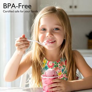 300 Count Clear Heavy-Duty Plastic Spoons Disposable Silverware Solid Cutlery <b>Utensils</b> Set Bulk Plastic <b>Utensils</b> - Product Image 3