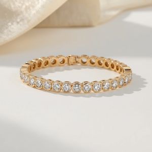 Cadena y Brazalete de Oro Amarillo Sólido de 18K, Certificado por GIA, Joyería Fina de Alta Gama para Mujer - Product Image 2