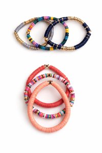 Women's Bohemia Zinc Alloy <b>Beaded</b> <b>Bracelets</b> Set Coral Gold Plated Charm Stackable Handmade Jewelry Gift - Product Image 4