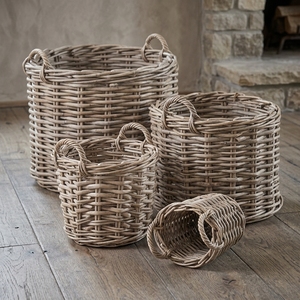 New Modern Minimalist Woven Rattan Storage Basket Set Eco-Friendly Organizer Container Handles Home Decoration Wicker Box Dust - Product Image 2