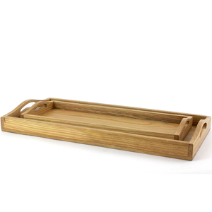 Plateau de service élégant en bois naturel fait main, durable et personnalisable pour la cuisine, la salle à manger, l'organisation des aliments, meilleur prix - Product Image 1