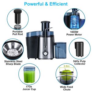 Extractor de Jugos Centrífugo de 1000W, 2 Velocidades, con Toma de Alimentos Ancha de 3.6 Pulgadas, Vaso para Jugos de 17 Onzas, Recolector de Pulpa de 54 Onzas, Exprimidor Eléctrico - Product Image 4