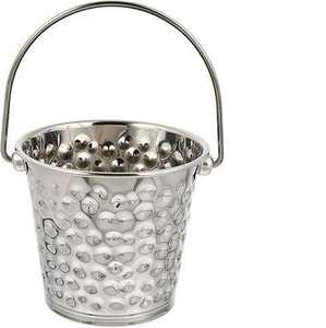 Enfriador de vino con acabado cromado, cubo para champán y vino para hoteles, bares y pubs, cubo para enfriar botellas con asa, hecho de metal. - Product Image 1