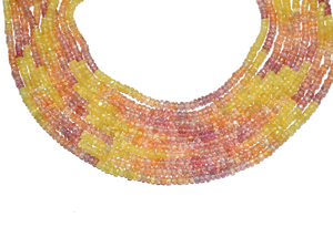 Saphir jaune naturel à facettes Rondelle perles 3mm précieux saphir jaune ombragé pour la fabrication de bijoux - Product Image 3