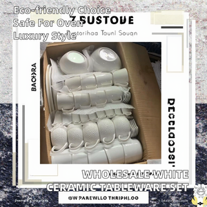 Vajilla Moderna de Porcelana Cerámica de Lujo, Duradera y Sostenible, Platos, Tazones, Tazas y Platillos Blancos en Stock, Aptos para Horno y Microondas - Product Image 2