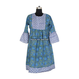 Best Manufacturing Wear Hand Block Kurti for Sexy <b>Girl's</b>/Woman DHB029 Best Hand Block Print Dress Manufacturing - Product Image 4