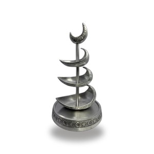 Soporte de Servicio Escalonado de Aluminio con Plato en Forma de Hoja, Acabado en Latón Antiguo, Hecho a Mano, para Exhibición en Majlis o Ramadán - Product Image 3