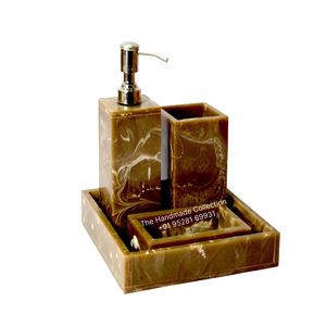 Juego de Baño de Resina Ecológico de Cinco Piezas de Alta Calidad con Diseño Único para Lavamanos, Directo de la India - Product Image 3