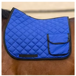 Tapis de selle matelassé en coton avec poche, personnalisable avec logo, confortable, polyvalent, pour l'équitation anglaise et le dressage, vente en gros, OEM - Product Image 4