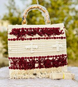 Bohemian Woven Handbag Tassel Embroidery <b>Shoulder</b> Bag Zipper Closure Large Capacity Daily Travel Shopping - Product Image 3