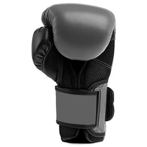 Gants de boxe sur mesure en cuir synthétique gris avec logo personnalisé, vente en gros - Product Image 2