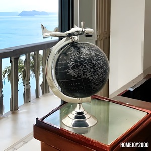 Globe terrestre décoratif en aluminium pour avion, pièce de décoration de bureau pour la maison ou le bureau, cadeau - Product Image 4