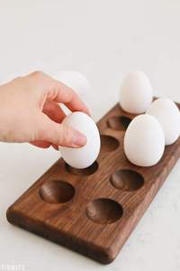 Wooden <b>Egg</b> Rack House Shape Storage Organizer Kitchen Counter Refrigerator Fresh <b>Egg</b> Holder Farmhouse Style <b>Eco</b>-Friendly - Product Image 2