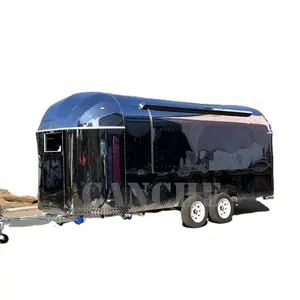 China Supplies Custom Airstream Snack Machines Food Truck Trailer Bakery Food Shop Fully Equipped Usa With Grill Deep Fryer
