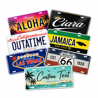 Aimant de réfrigérateur personnalisé en aluminium pour plaque d'immatriculation, forme rectangulaire, écologique, durable, vente en gros, décoration pour boutique de cadeaux