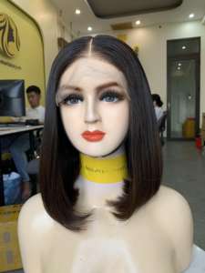 Vente chaude 100% Vietnamien Wefted Frontal et Extension HD Lace Perruque Os Soyeux Raide Cheveux Longs Prix de Gros - Product Image 3