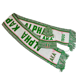 Conjunto de Bufanda y Gorro Blanco AKA, Gorro de Invierno de Punto Blanco y Verde con Bufanda a Juego, Conjunto de Regalo Cálido Bordado para Mujer - Product Image 6