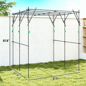 Struttura ad arco nera per serra da giardino, traliccio per piante rampicanti e cancello - Product Image 5