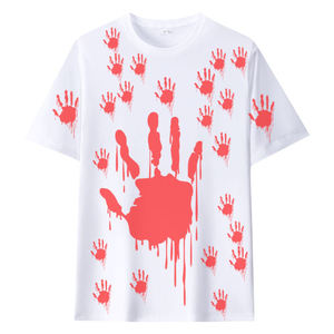 T-shirt graphique personnalisé avec empreinte de main en sang, streetwear, tee-shirt en coton oversize, t-shirt graphique premium, t-shirt imprimé personnalisé unisexe - Product Image 2