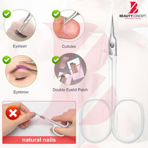 Ciseaux de beauté modernes à revêtement blanc mat, à pointe de précision, pour la coupe des cuticules, pour les kits de maquillage et de toilettage professionnels - Product Image 5