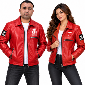Wholesale Raza Beauty Industries New Innovations Men Women Leather Jacket 2026 High Quality Windproof Waterproof Front <b>Stand</b> - Product Image 6